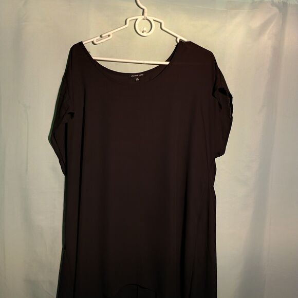 Cha Cha Vente Women’s Black High-Low Tunic Dress – Short Sleeve Size 2XL - Picture 2 of 4
